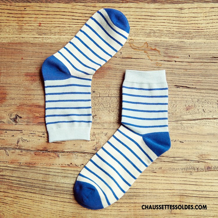 Chaussettes Mi Hautes Homme Absorber La Sueur Coton Mode Milieu Respirant Chaussettes En Coton Couleur De Contraste Coloré