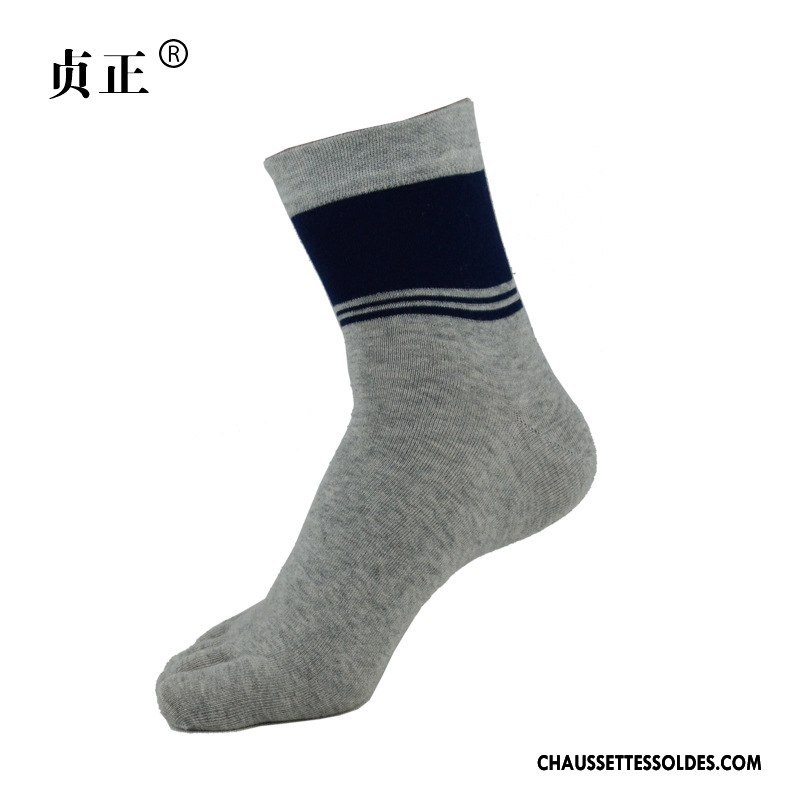 Chaussettes Mi Hautes Homme Absorber La Sueur Printemps Anti-odeur Milieu Mince Respirant Bleu