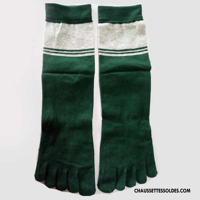 Chaussettes Mi Hautes Homme Absorber La Sueur Printemps Anti-odeur Milieu Mince Respirant Bleu