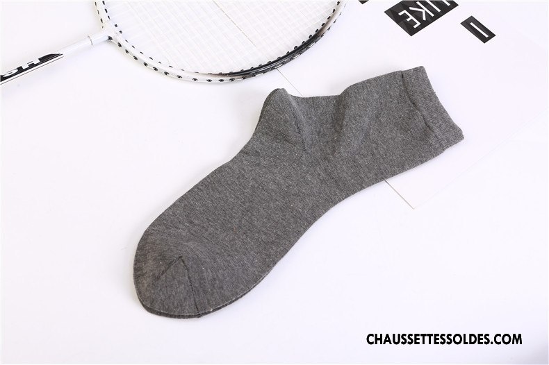 Chaussettes Mi Hautes Homme Absorber La Sueur Respirant Milieu Chaussettes En Coton Le Nouveau Pure Gris