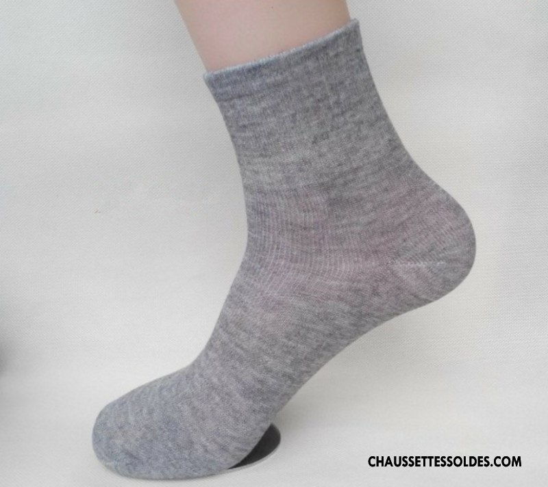 Chaussettes Mi Hautes Homme Adulte L'automne Hiver Matelassé Milieu Mouvement Pure Blanc