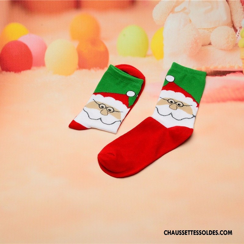 Chaussettes Mi Hautes Homme Adulte Lovers Coton Bio Noël Femme Cerf Coloré Rouge