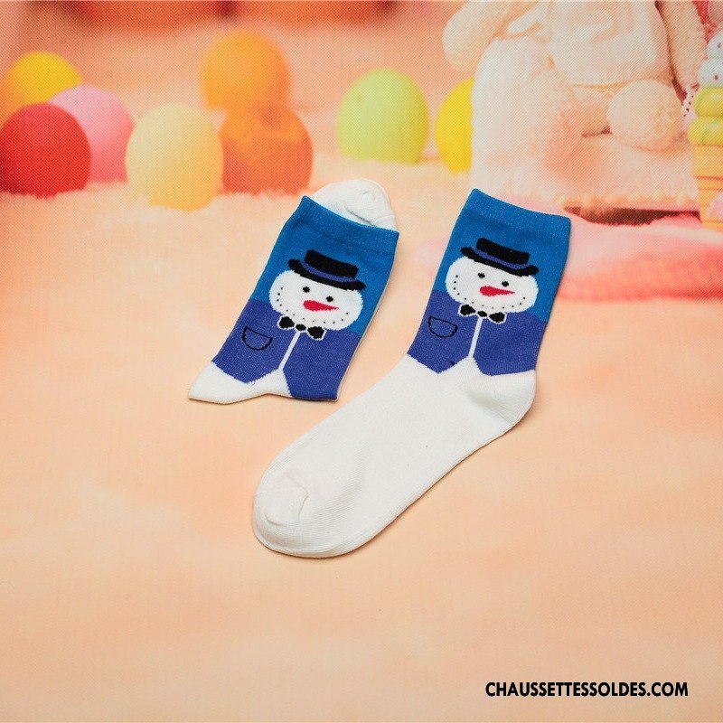 Chaussettes Mi Hautes Homme Adulte Lovers Coton Bio Noël Femme Cerf Coloré Rouge