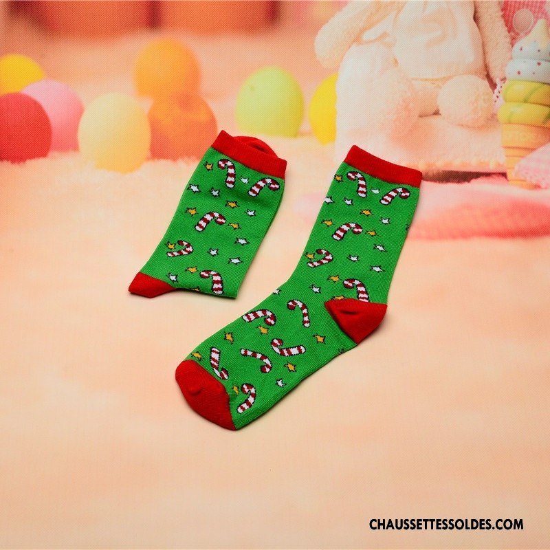 Chaussettes Mi Hautes Homme Adulte Lovers Coton Bio Noël Femme Cerf Coloré Rouge