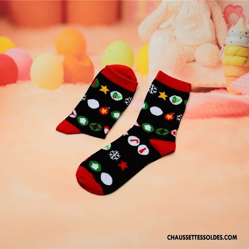 Chaussettes Mi Hautes Homme Adulte Lovers Coton Bio Noël Femme Cerf Coloré Rouge