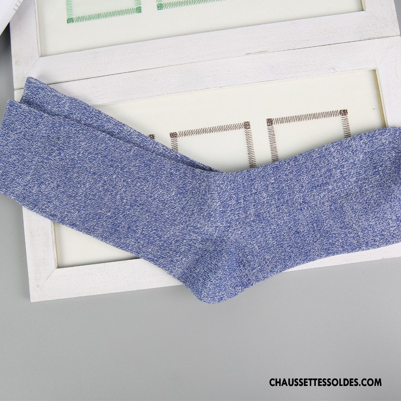 Chaussettes Mi Hautes Homme Anti-odeur Chaussettes En Coton Orange À La Mode Casual Milieu Multicolore