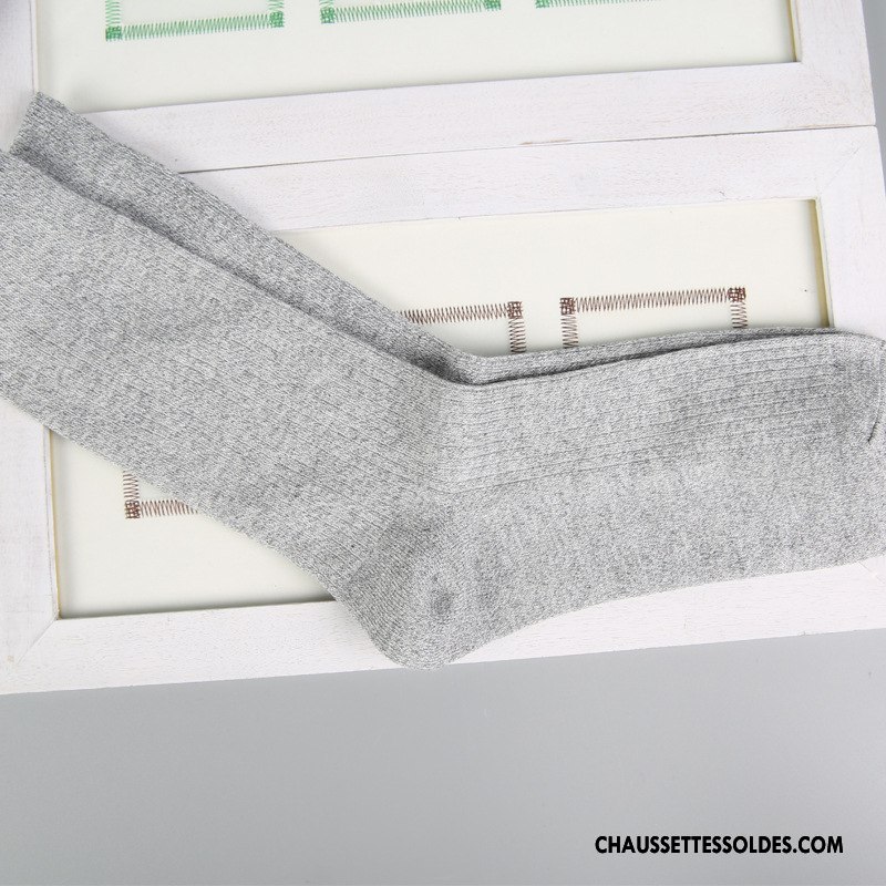 Chaussettes Mi Hautes Homme Anti-odeur Chaussettes En Coton Orange À La Mode Casual Milieu Multicolore