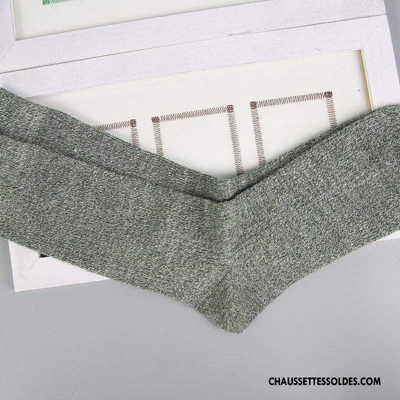 Chaussettes Mi Hautes Homme Anti-odeur Chaussettes En Coton Orange À La Mode Casual Milieu Multicolore