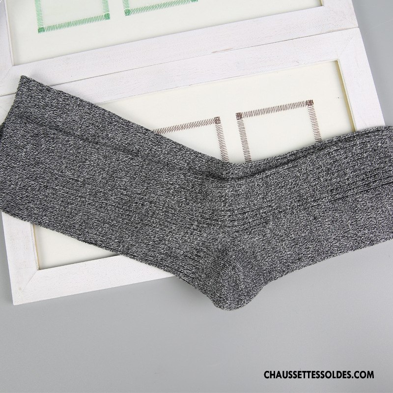 Chaussettes Mi Hautes Homme Anti-odeur Chaussettes En Coton Orange À La Mode Casual Milieu Multicolore