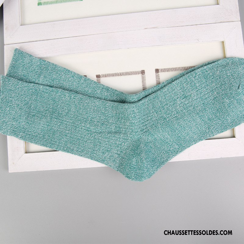 Chaussettes Mi Hautes Homme Anti-odeur Chaussettes En Coton Orange À La Mode Casual Milieu Multicolore