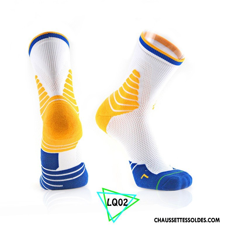 Chaussettes Mi Hautes Homme Anti-odeur Milieu Basket Engrener Mouvement Respirant Bleu Marin