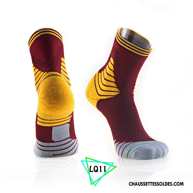 Chaussettes Mi Hautes Homme Anti-odeur Milieu Basket Engrener Mouvement Respirant Bleu Marin