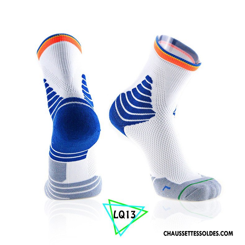 Chaussettes Mi Hautes Homme Anti-odeur Milieu Basket Engrener Mouvement Respirant Bleu Marin
