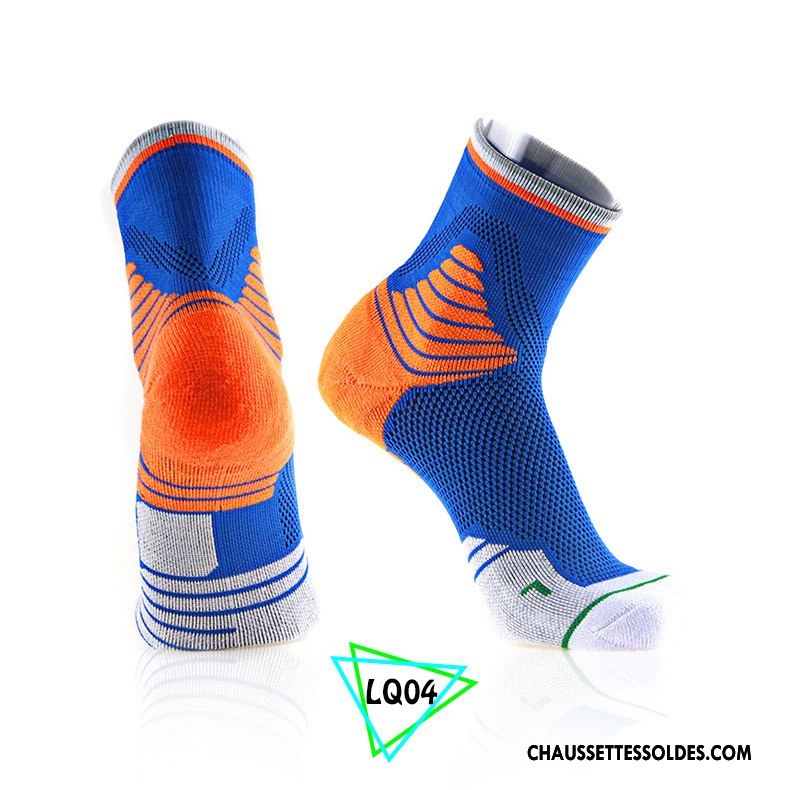 Chaussettes Mi Hautes Homme Anti-odeur Milieu Basket Engrener Mouvement Respirant Bleu Marin