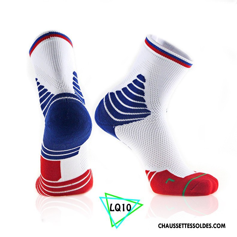 Chaussettes Mi Hautes Homme Anti-odeur Milieu Basket Engrener Mouvement Respirant Bleu Marin