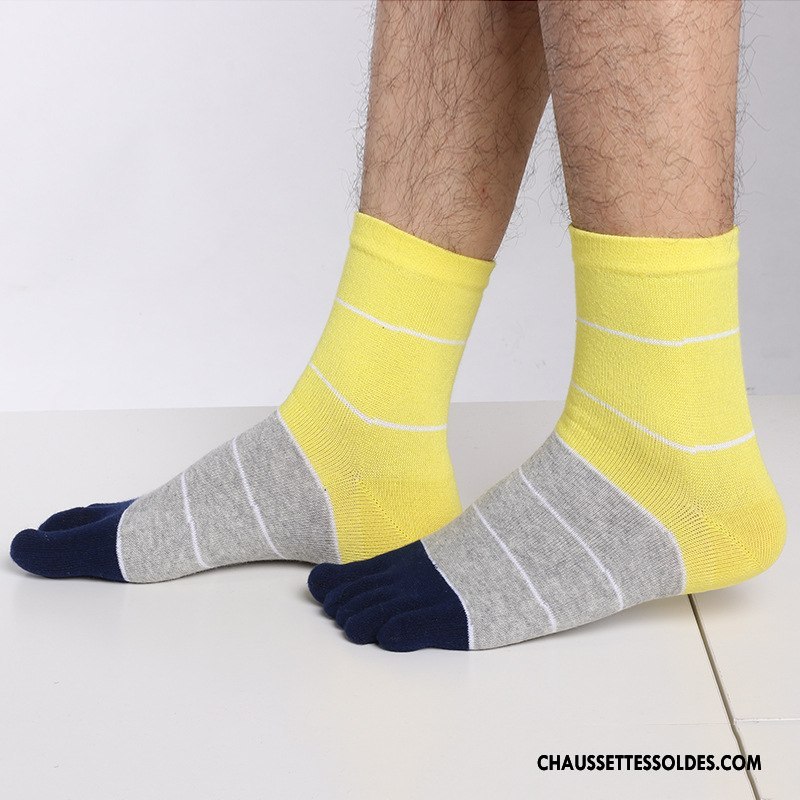 Chaussettes Mi Hautes Homme Antibactérien 100% Coton Cinq Doigts Livraison Gratuite Coton Bio Gris