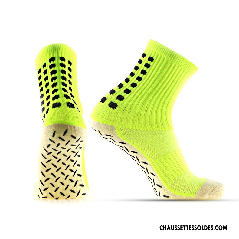Chaussettes Mi Hautes Homme Antidérapant Casual Absorber La Sueur Mouvement Court Rayé Vert