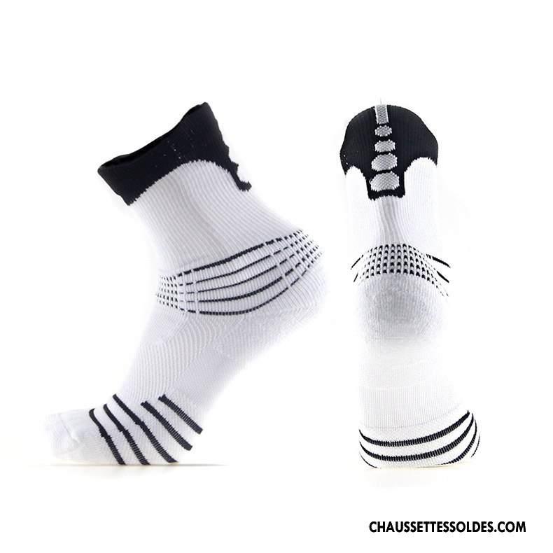 Chaussettes Mi Hautes Homme Basket Courte Serviette Mode Antidérapant Été Noir