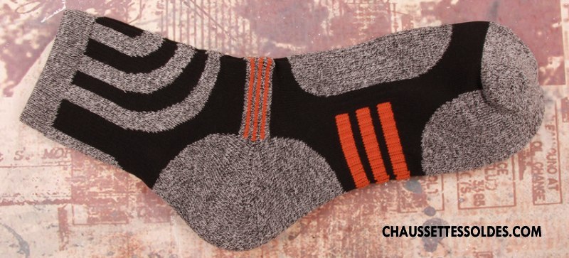 Chaussettes Mi Hautes Homme Basket Randonnée Chaussettes En Coton Escalade Anti-odeur Mouvement Gris