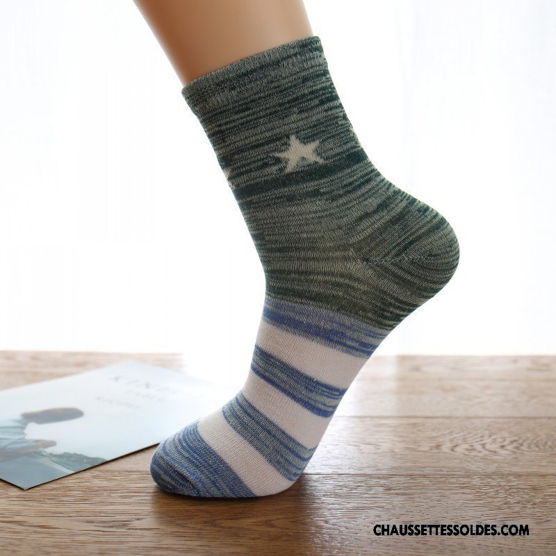 Chaussettes Mi Hautes Homme Basket Rétro Tendance Absorber La Sueur Toutes Les Saisons Milieu Gris