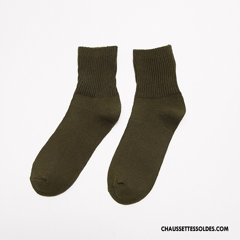 Chaussettes Mi Hautes Homme Bouche Libre Hiver Milieu L'automne Pure Marron / Brun
