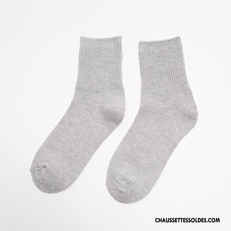 Chaussettes Mi Hautes Homme Bouche Libre Hiver Milieu L'automne Pure Marron / Brun