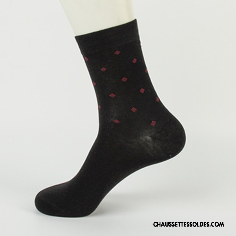 Chaussettes Mi Hautes Homme Carreaux Milieu De Travail Hiver Anti-odeur L'automne Gris