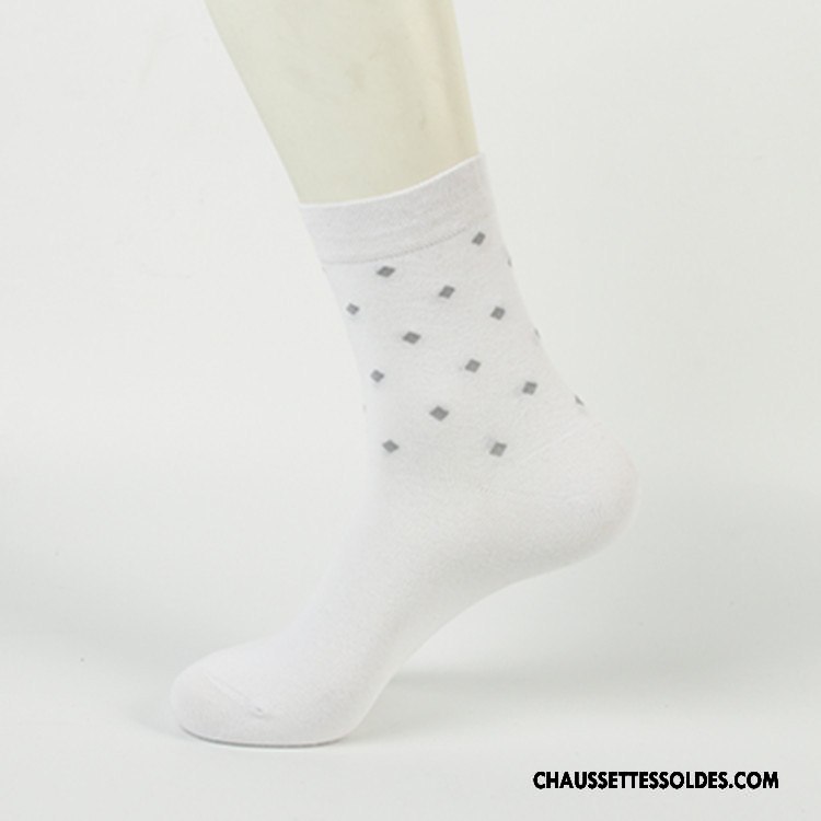 Chaussettes Mi Hautes Homme Carreaux Milieu De Travail Hiver Anti-odeur L'automne Gris