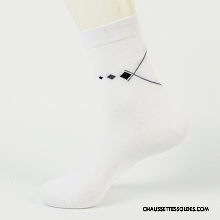 Chaussettes Mi Hautes Homme Carreaux Milieu De Travail Hiver Anti-odeur L'automne Gris