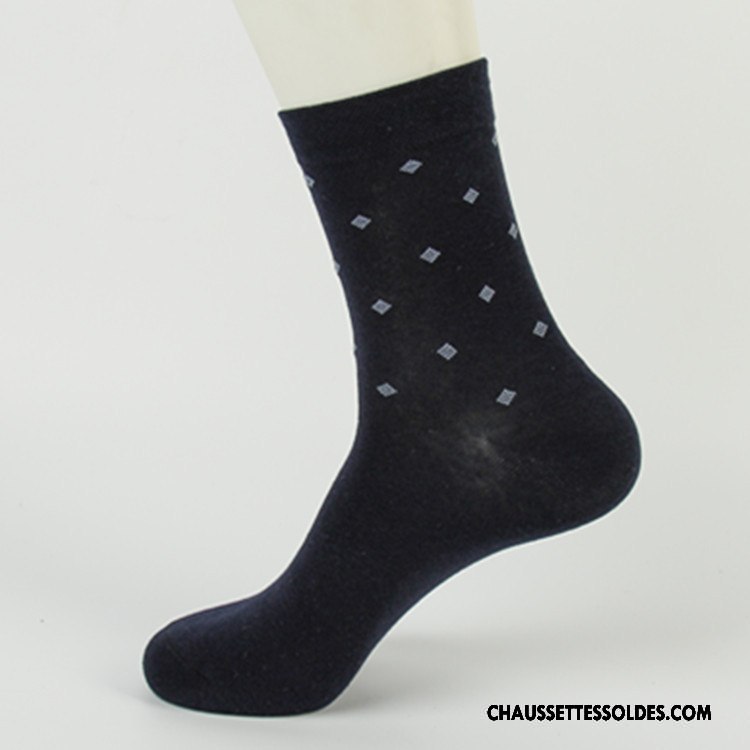 Chaussettes Mi Hautes Homme Carreaux Milieu De Travail Hiver Anti-odeur L'automne Gris