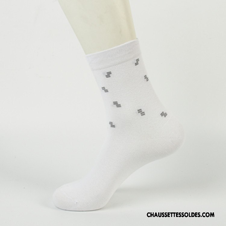 Chaussettes Mi Hautes Homme Carreaux Milieu De Travail Hiver Anti-odeur L'automne Gris