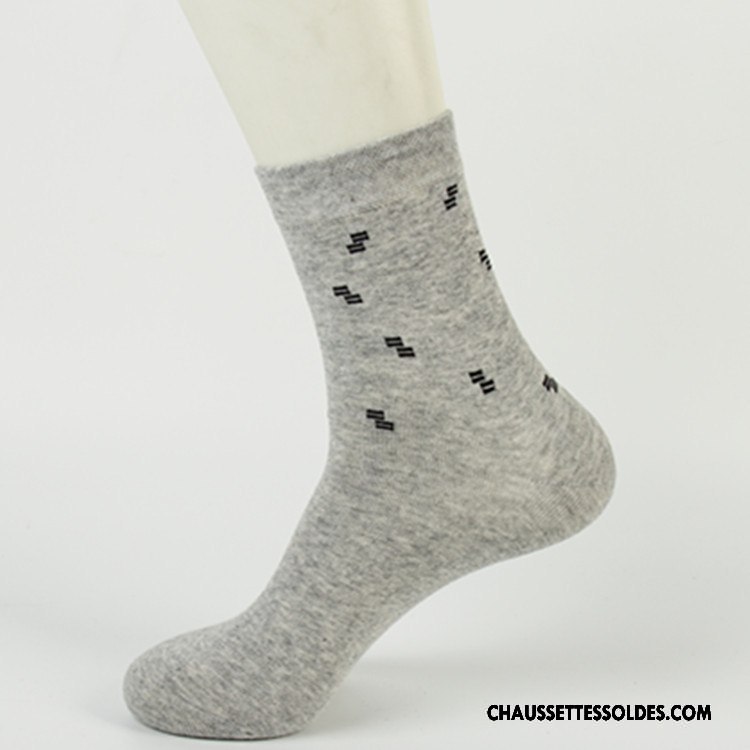 Chaussettes Mi Hautes Homme Carreaux Milieu De Travail Hiver Anti-odeur L'automne Gris