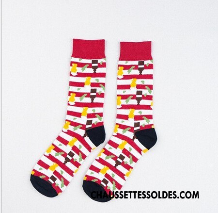 Chaussettes Mi Hautes Homme Casual Britanique Matelassé Tendance Milieu Coloré