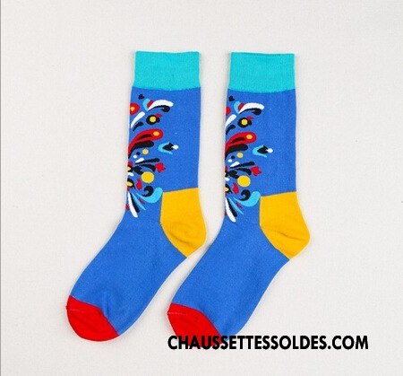Chaussettes Mi Hautes Homme Casual Britanique Matelassé Tendance Milieu Coloré