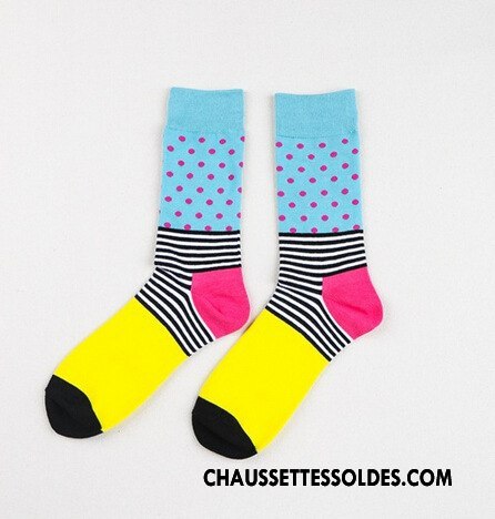 Chaussettes Mi Hautes Homme Casual Britanique Matelassé Tendance Milieu Coloré