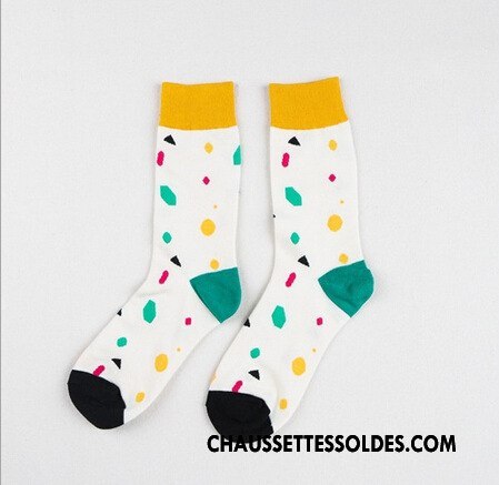 Chaussettes Mi Hautes Homme Casual Britanique Matelassé Tendance Milieu Coloré