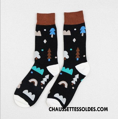 Chaussettes Mi Hautes Homme Casual Britanique Matelassé Tendance Milieu Coloré