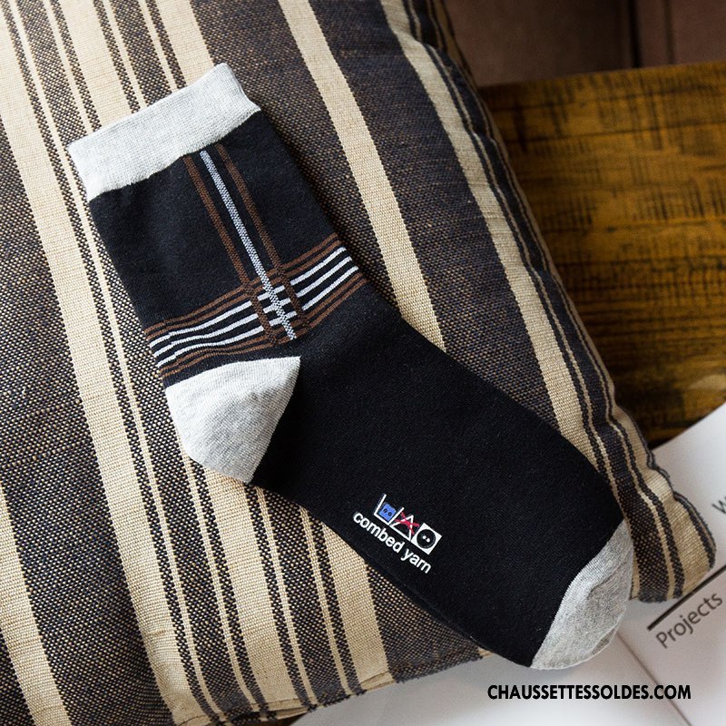 Chaussettes Mi Hautes Homme Casual Classique Hiver L'automne Le Nouveau Matelassé Violet
