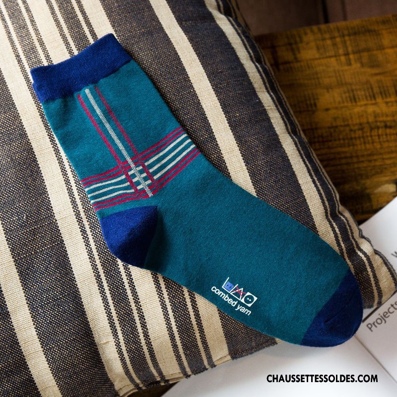 Chaussettes Mi Hautes Homme Casual Classique Hiver L'automne Le Nouveau Matelassé Violet