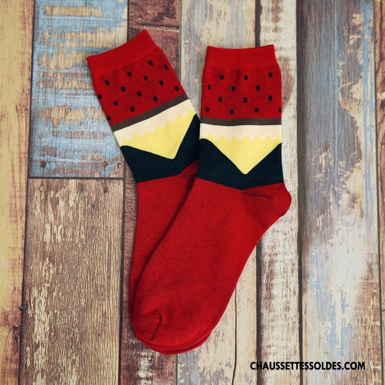 Chaussettes Mi Hautes Homme Casual Coton Bio 100% Coton Mode Milieu Matelassé Blanc