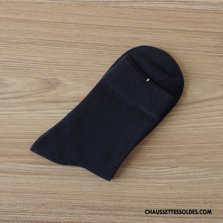 Chaussettes Mi Hautes Homme Casual Hiver Chaussettes En Coton Milieu L'automne Pure Gris