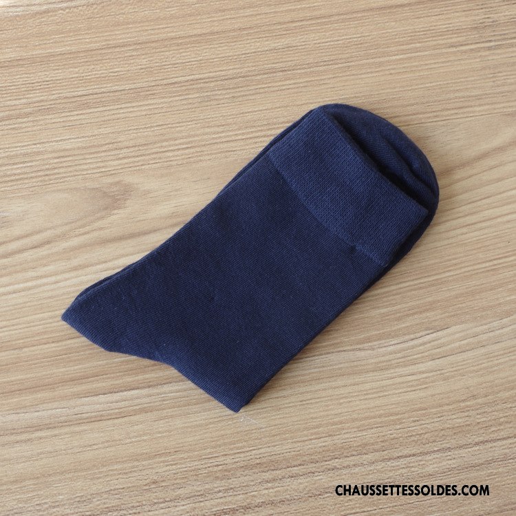 Chaussettes Mi Hautes Homme Casual Hiver Chaussettes En Coton Milieu L'automne Pure Gris