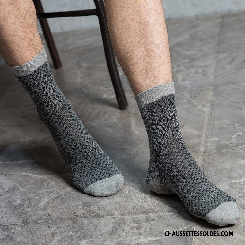 Chaussettes Mi Hautes Homme Casual Manuel Matelassé Mouvement Petit Confortable Pure Bleu