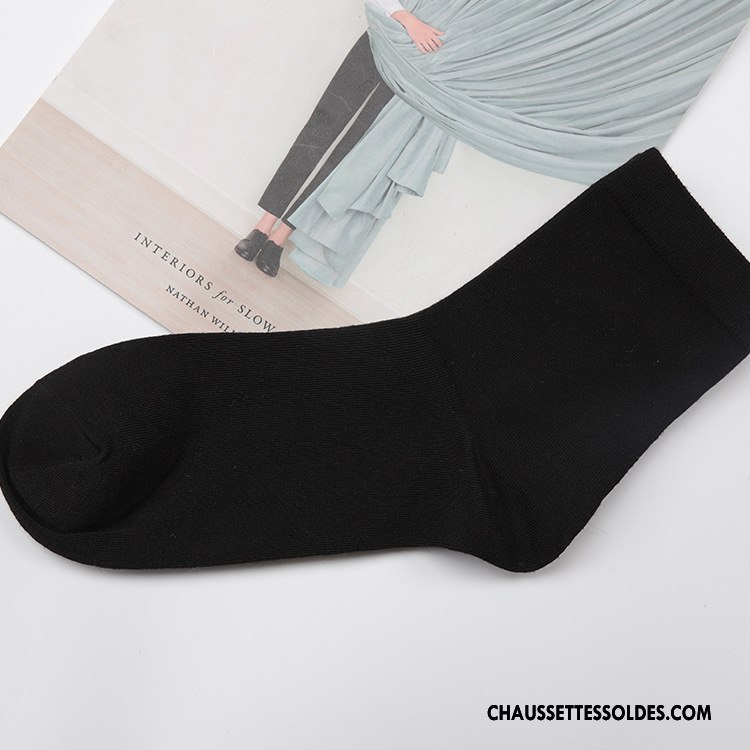 Chaussettes Mi Hautes Homme Casual Milieu Hiver Renforcé De Travail L'automne Pure Gris