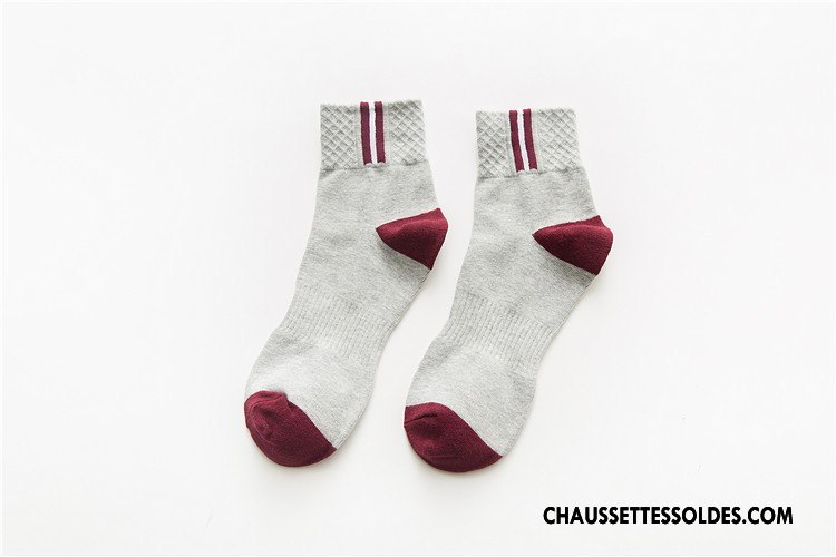 Chaussettes Mi Hautes Homme Chaussette Courte Coton Bio Milieu Toutes Les Saisons Mouvement Nouvelles Arrivées Gris