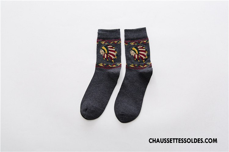 Chaussettes Mi Hautes Homme Chaussette Courte Dessin Animé Milieu Nouvelles Arrivées Coton Bio 100% Coton Gris Foncé