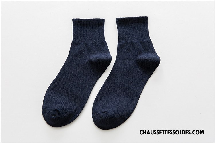 Chaussettes Mi Hautes Homme Chaussette Courte Mouvement Hiver Coton Bio Tous Les Assortis 100% Coton Pure Bleu
