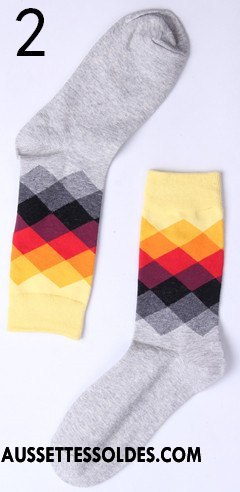 Chaussettes Mi Hautes Homme Chaussette Longue Tendance Chaussettes En Coton Femme Losange Pente Coloré