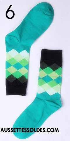 Chaussettes Mi Hautes Homme Chaussette Longue Tendance Chaussettes En Coton Femme Losange Pente Coloré
