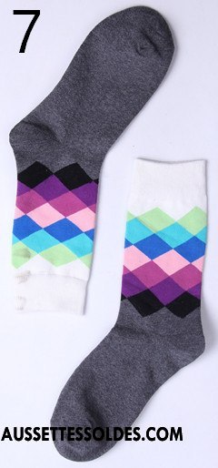 Chaussettes Mi Hautes Homme Chaussette Longue Tendance Chaussettes En Coton Femme Losange Pente Coloré